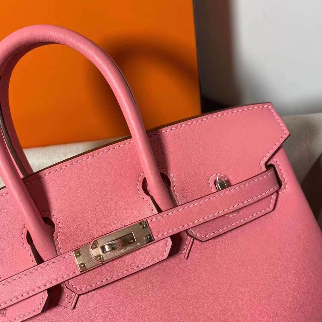 Hermes Birkin 25CM Swift Leather Handbag Rose Pink